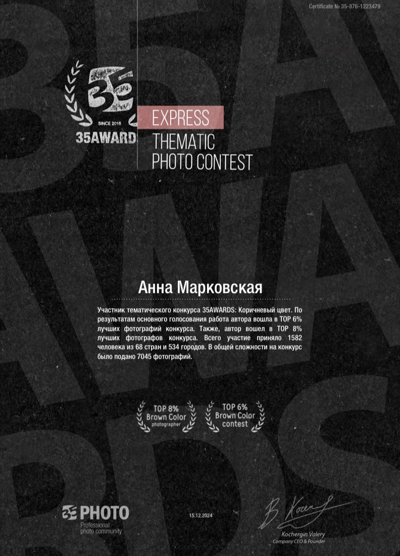 Достижения. Детский и семейный фотограф в Санкт-Петербурге Анна Марковская