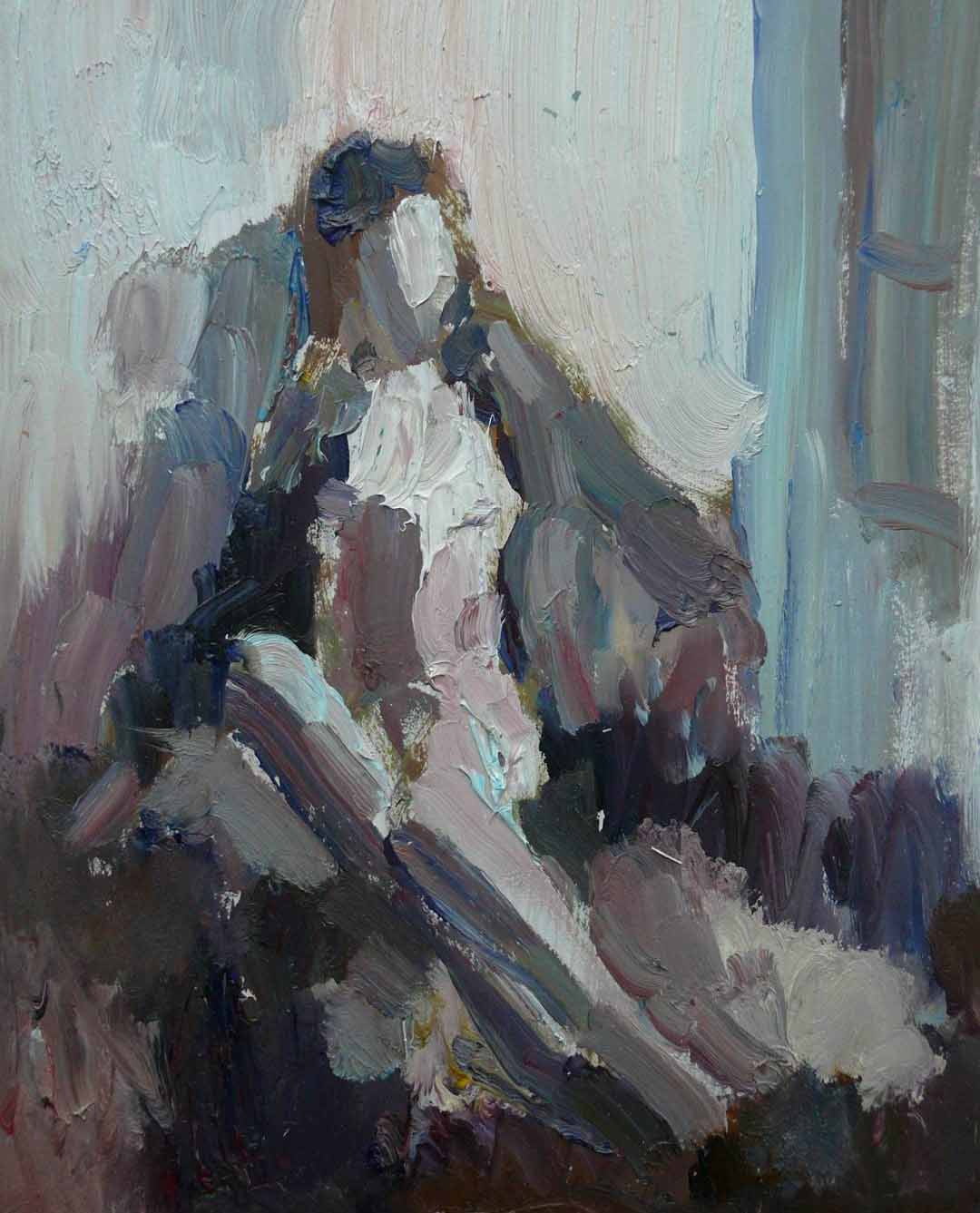 Возле окна. Художник Алексей Никольский