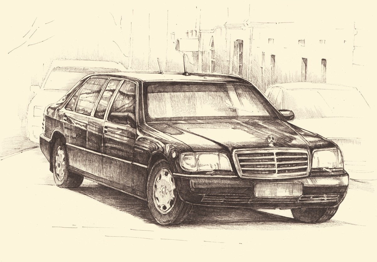 Автомобили Гаража Особого Назначения — работы для музея ГОН. Художник Александр Петрунин