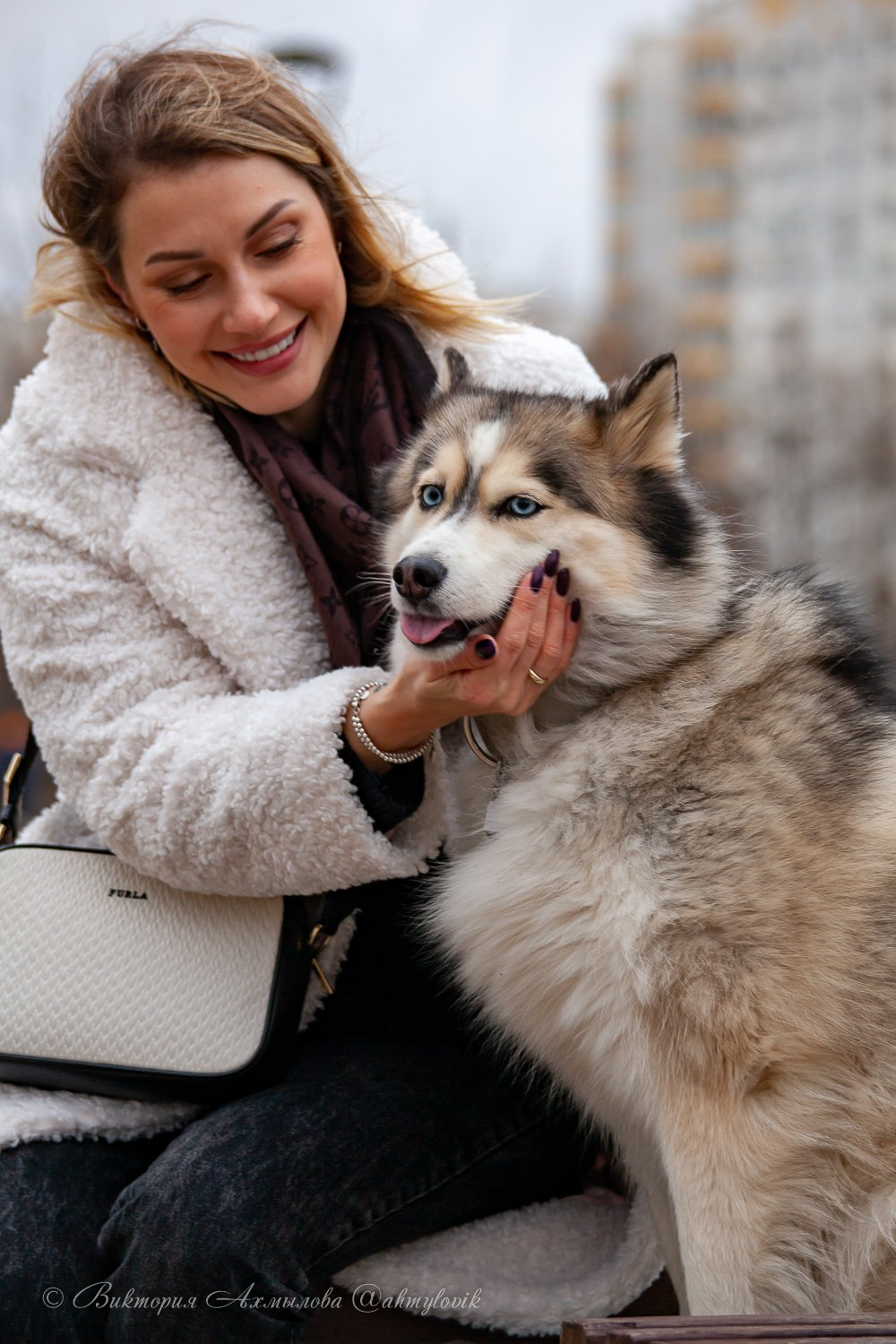 Прогулка с Хаски (Настя). Виктория Ахмылова. Фотограф в Москве