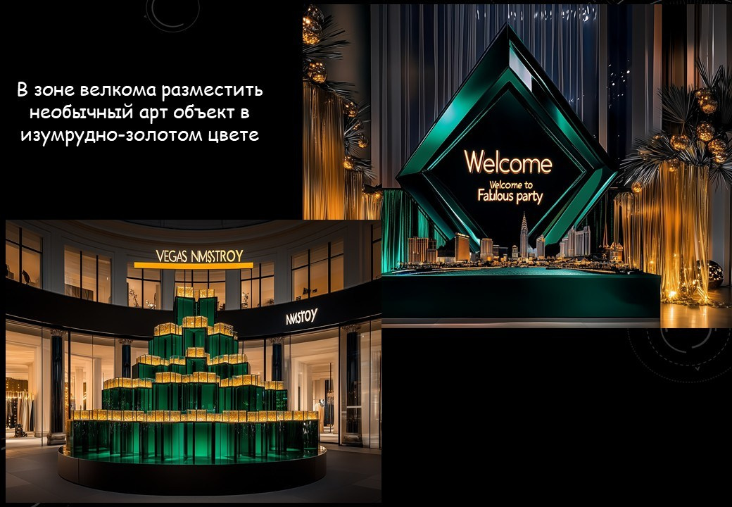 Концепция декора для корпоративного мероприятия в стиле «Лас-Вегас» для LAZAR DECOR. Главная