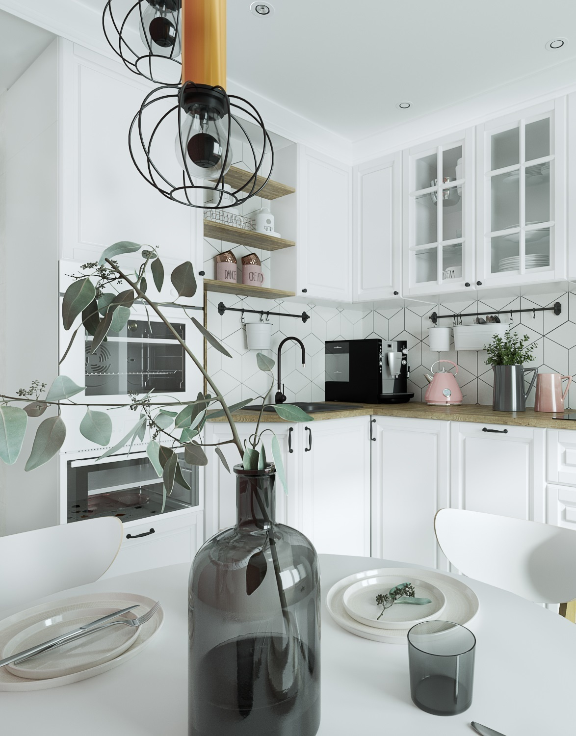 Кухня для девушки, 10 м.кв. Студия Дизайна интерьера Tsvetdesign. Дизайнер в Санкт-Петербурге