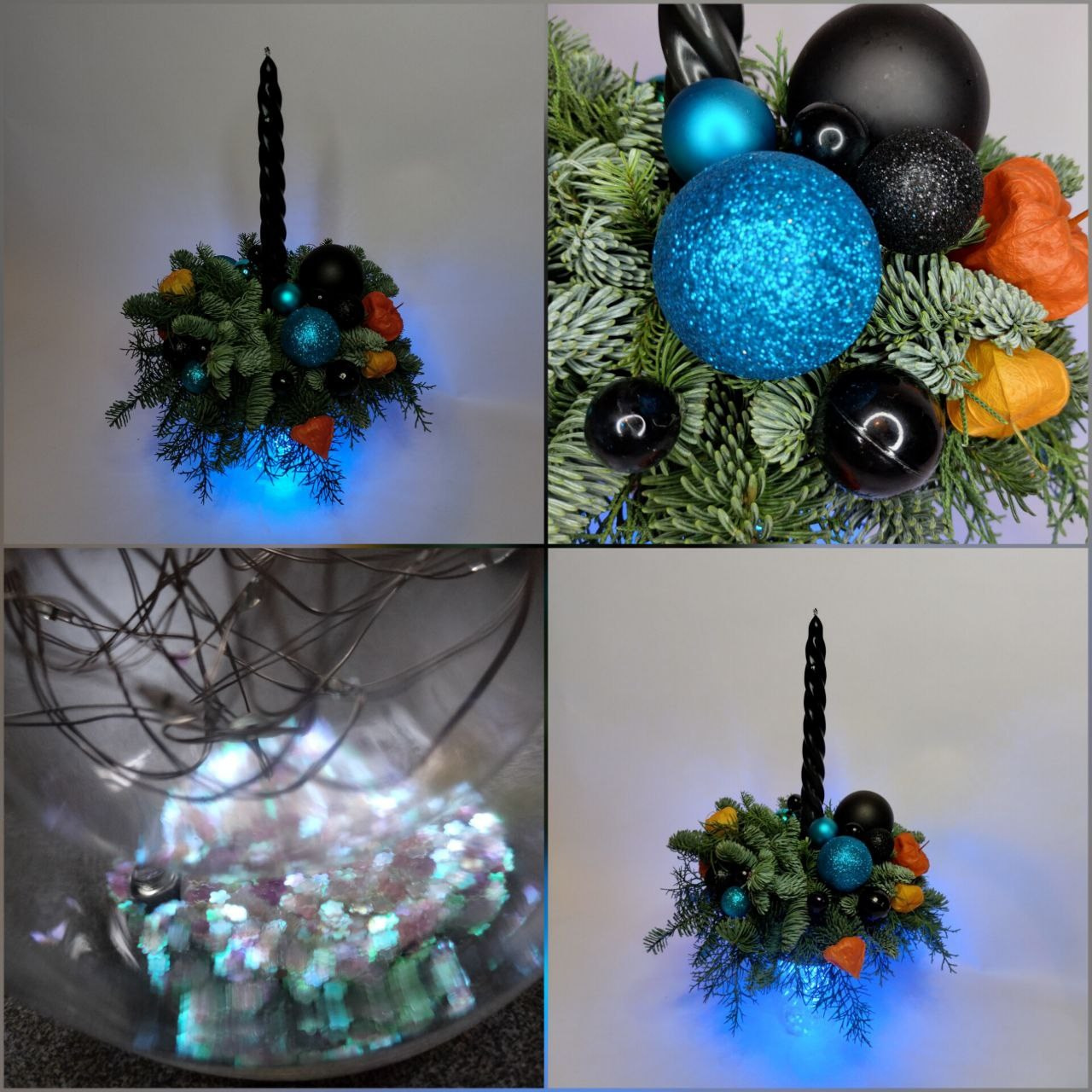 Композиция из нобилиса и кипариса в термо стакане, с подсветкой в качестве гирлянды на батарейках. По прошествии Праздничного настроения хвоя и декор снимаются со стакана (инструкции предоставляю), и тара может быть использована по назначению.