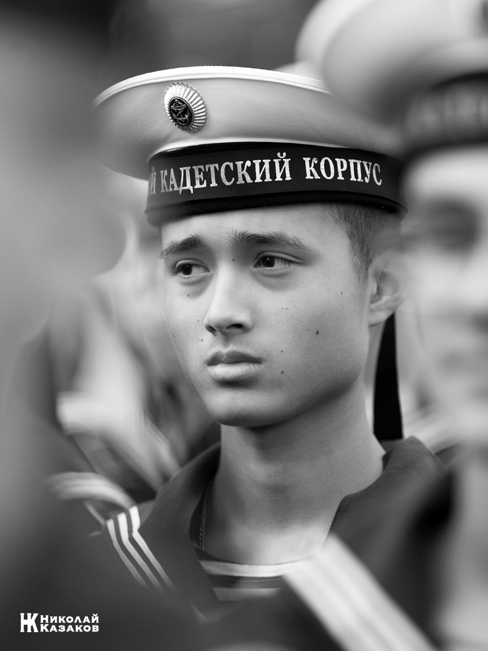 Черно-белый портрет воспитанника Кронштадского морского кадетского военного корпуса.