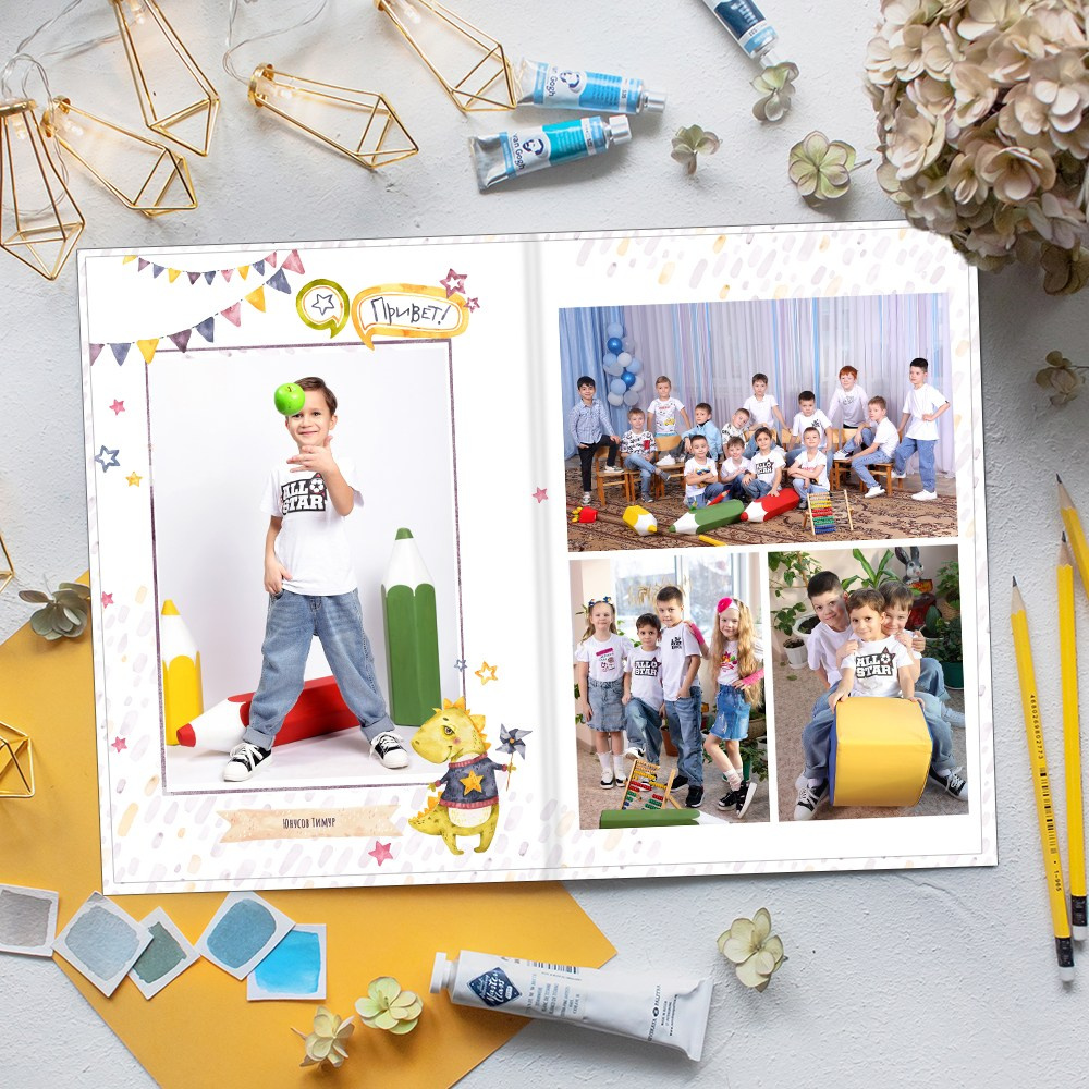 Выпускные альбомы в детский сад  3 разворота стандарт+ заказать Иваново Ярославле Костроме Владимире. Выпускные альбомы в Иваново в детский сад и школу. Александр и Светлана Янкины