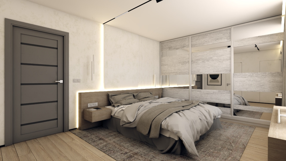 Дизайн интерьера спальни в современном стиле. Дизайн квартиры, дизайн дома. Выезд на объект в Москве, Челябинске, Екатеринбурге