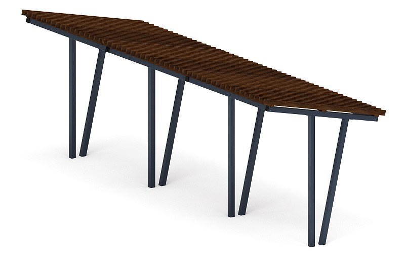 Пергола тент (наклонная) - МФ 77.03.03-01 /без поликарбоната/ Габариты (ШхДхВ): 8520x3000x3165 мм 