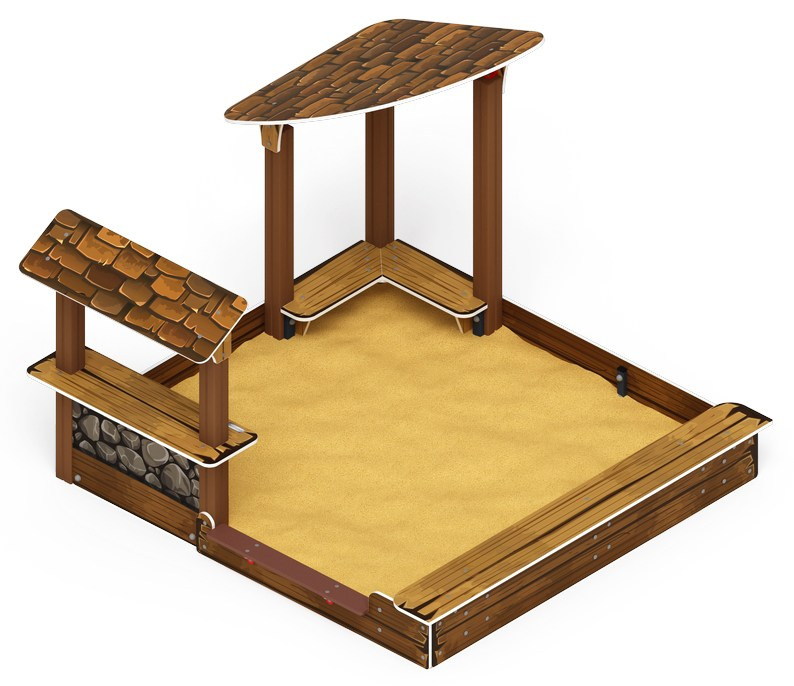 Песочный дворик (Коричневый) - ИО 6.01.01-02 Габариты (ШхДхВ): 2600x2540x1640 Зона безопасности, мм: 3600х3540