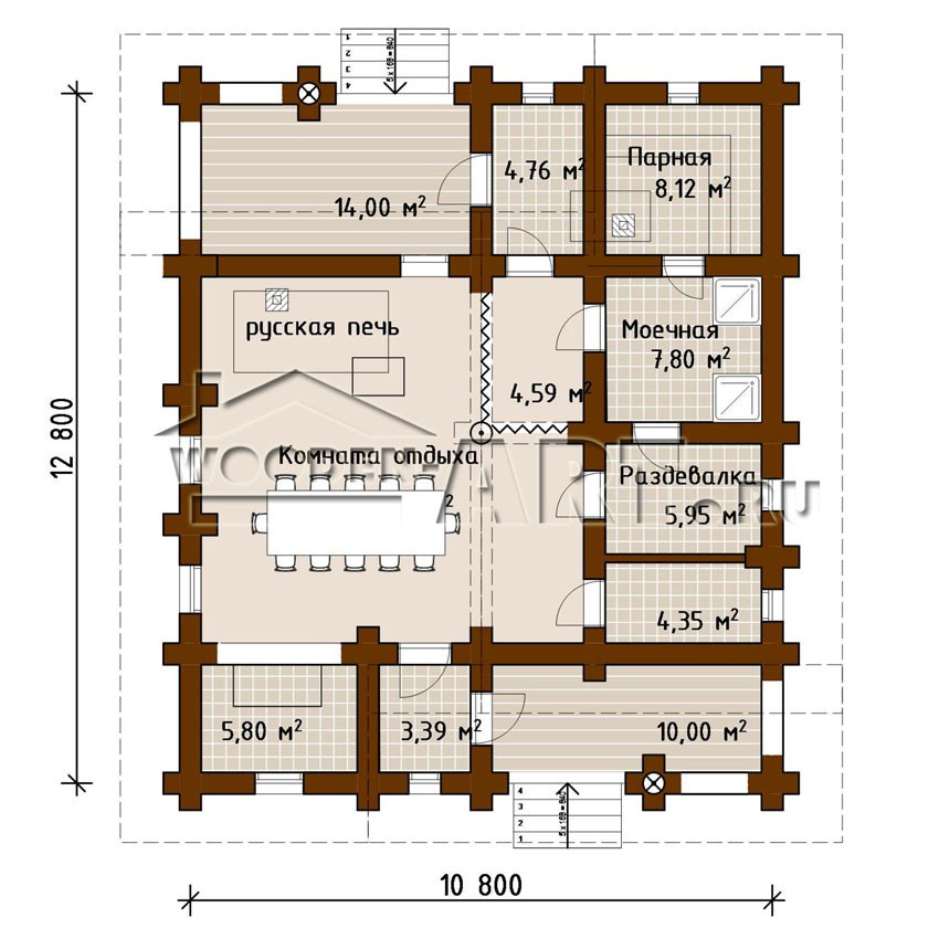 «Кедр» 138 кв. м. Проекты деревянных домов