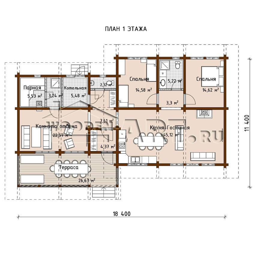 «Руза» 177 кв. м. Проекты деревянных домов