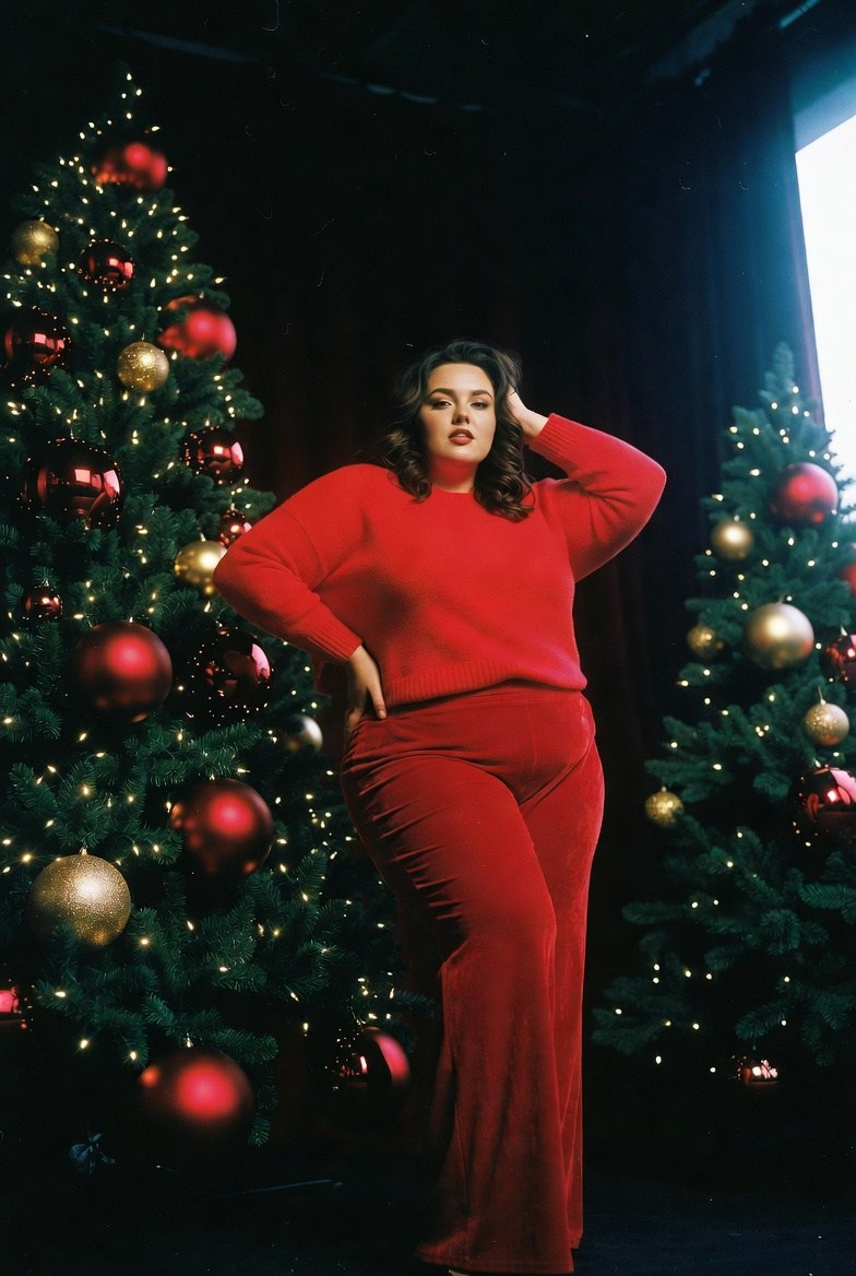 Плюс сайз в красном