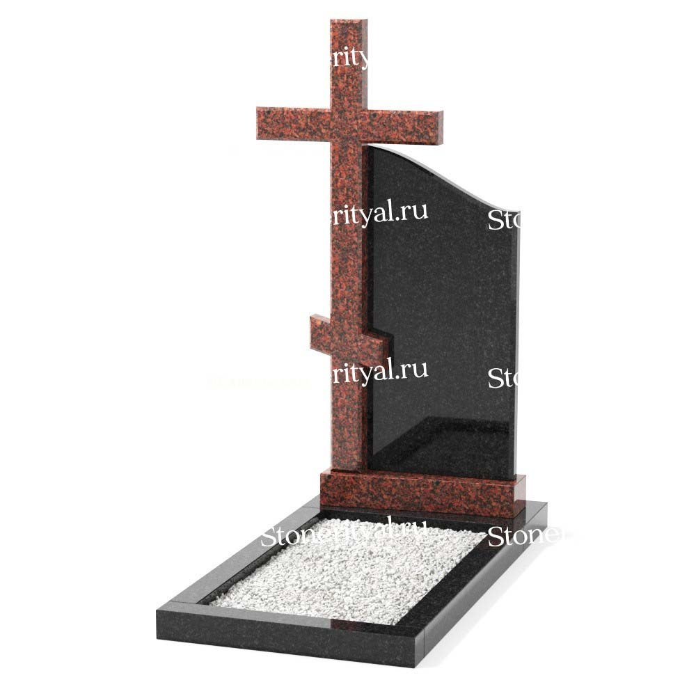 Комбинированные памятники на одного. Изготовление и установка памятников в Москве и МО