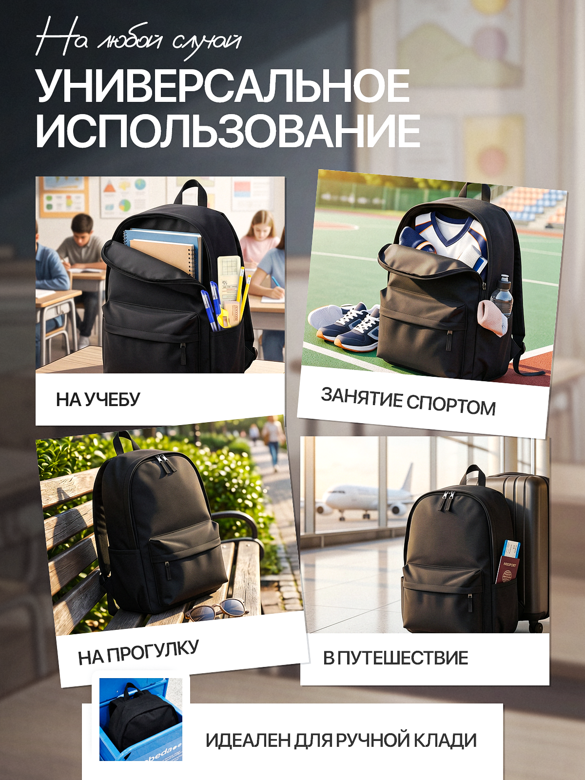 Рюкзак школьный. Виталий Боголюбов Инфографика для маркетплейсов