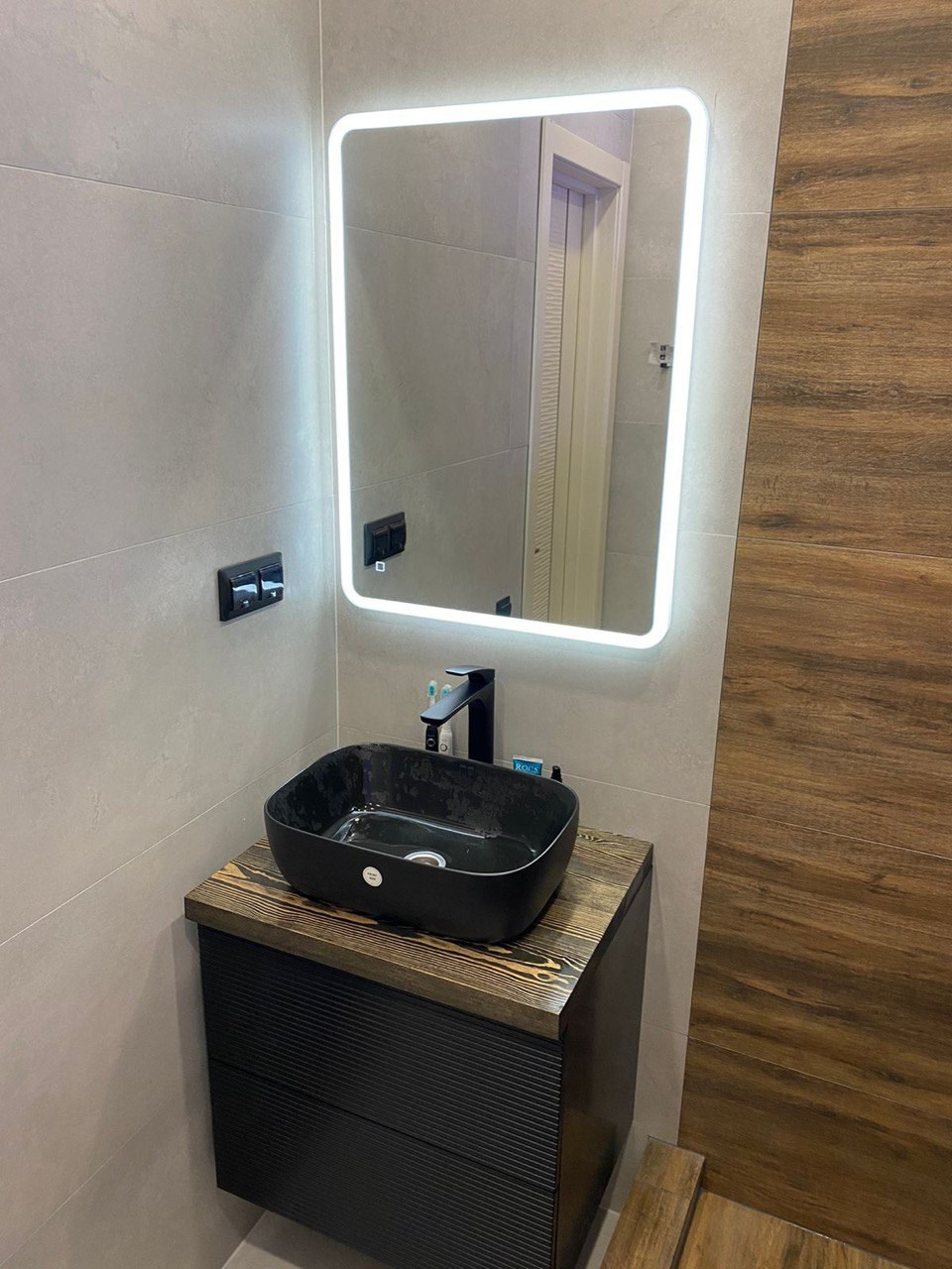 Ванная комната (с. Усады ул. Уютная д. 2). Ремонт санузла, туалета, ванной под ключ в Казани. Укладка плитки