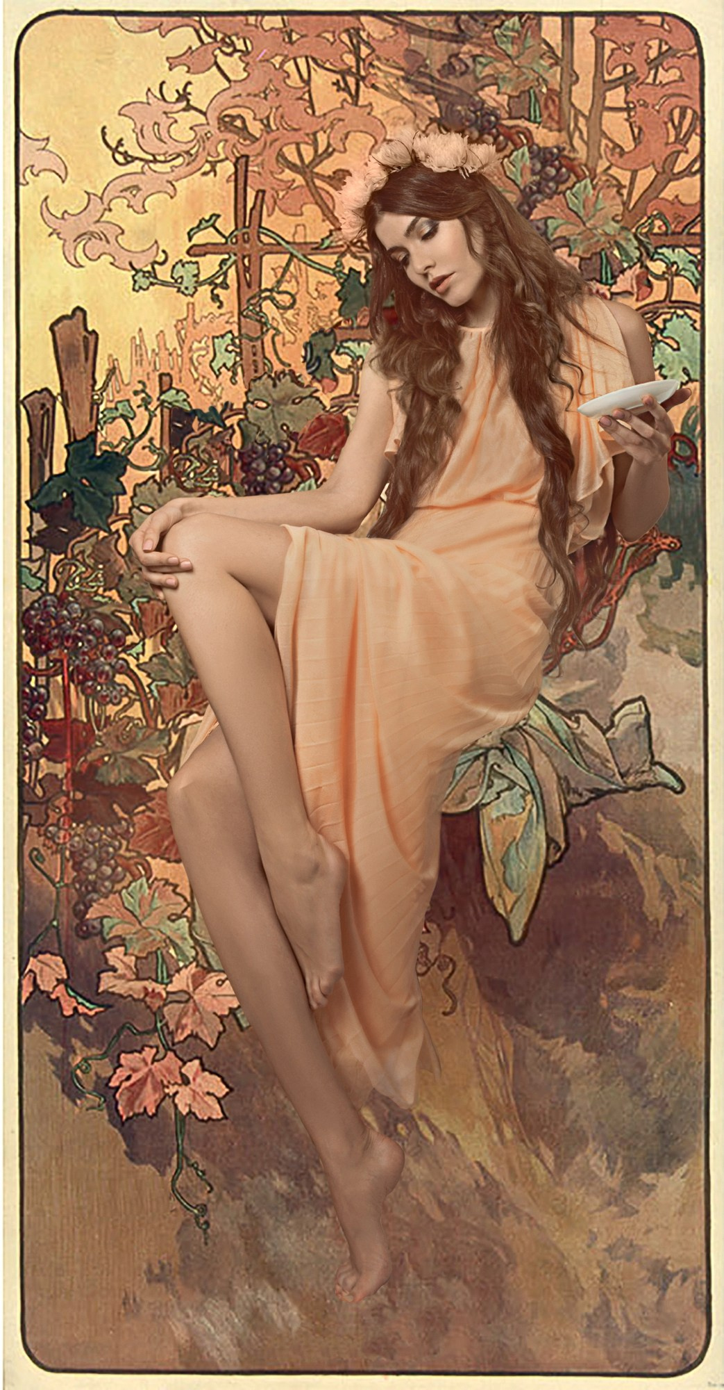 Фотосессия девушек в образе Осень в студии