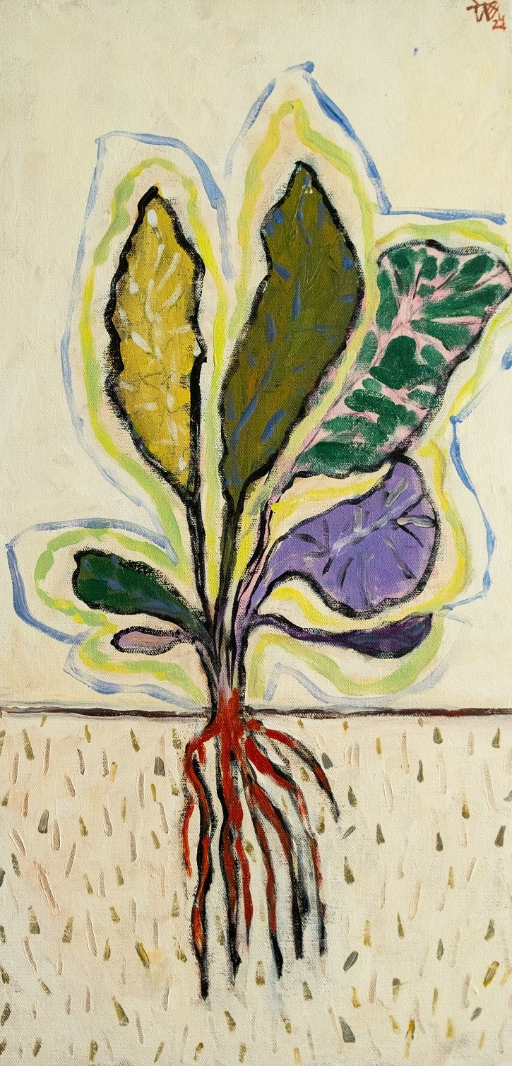 Мангольд подрос. Холст, акрил, 60х30, 2024. Цена по запросу.