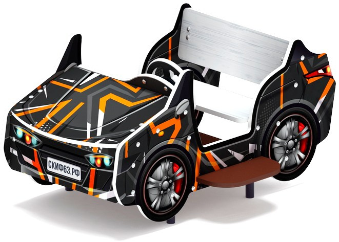 Кабриолет (черный) - Беседка машинка средняя - МФ 10.03.02-05.И1  Габариты (ШхДхВ): 1210x940x580 Зона безопасности, мм: 2210х1940