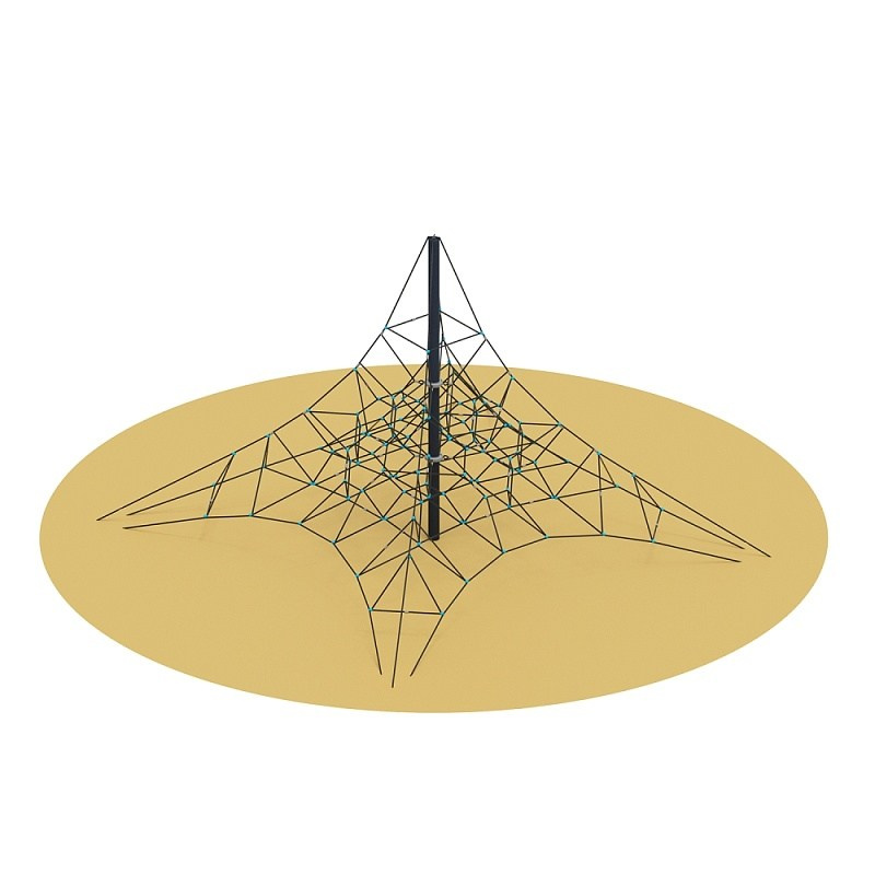 Пирамида - СК 2.05.07 сетка Габариты (ШхДхВ): 8000x8000x4000 Зона безопасности, мм: 12630х12630 Возрастные ограничения от 5 до 14 лет, весом не более 70 кг