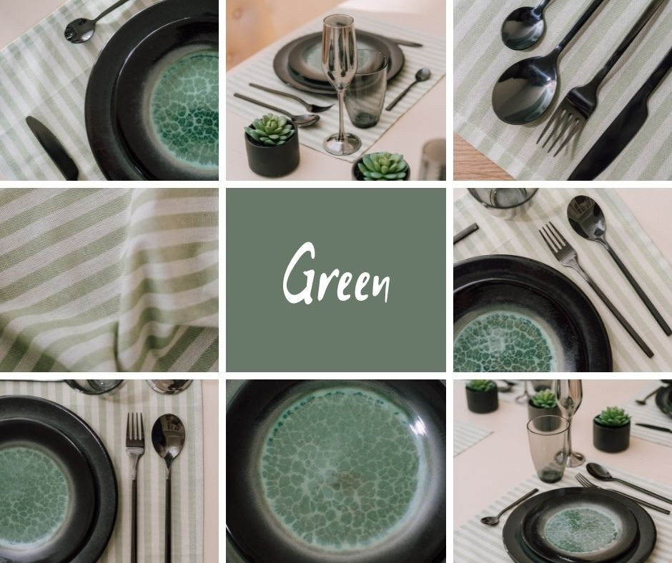 посуда в зеленом цвете сервировка стола в зеленом цвете