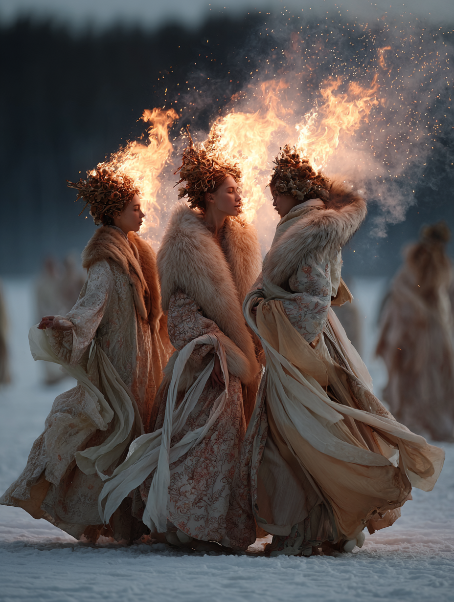 Создание AI контента в традиционной русской эстетике, серия образов Масленицы