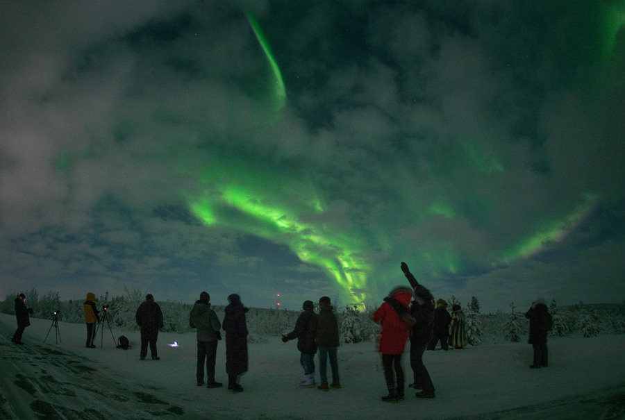 Мурманск, северное сияние. Творческие сьемки