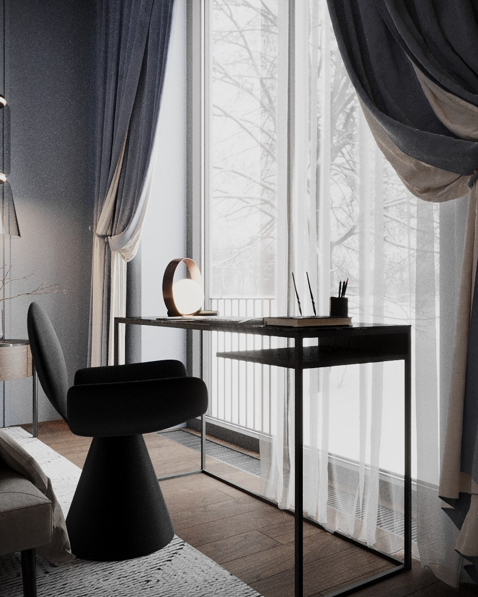 Синяя спальня Жуковка. Визуализатор Векшина Елена