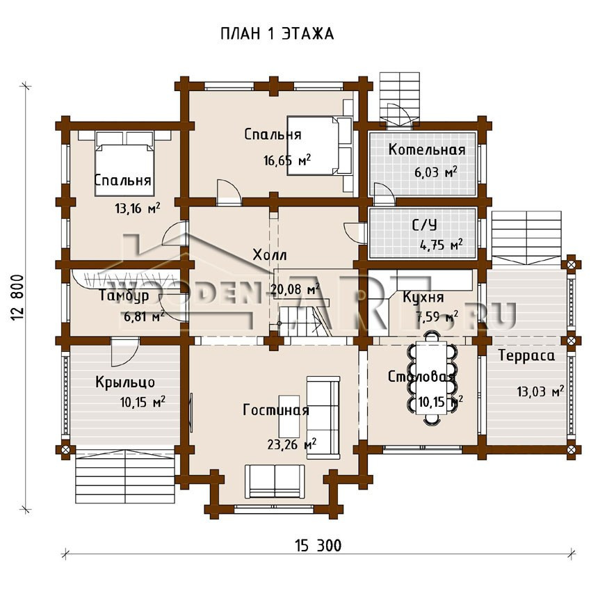 Сычево 273 кв. м. Проекты деревянных домов