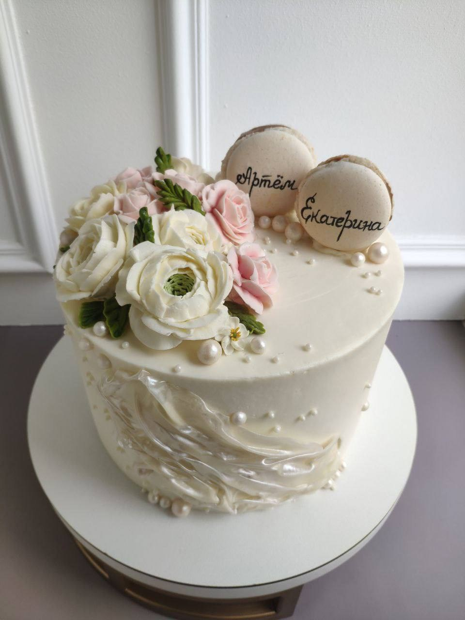 Работы учениц. Аникина Юлия / Кремовая флористика в корейской технике