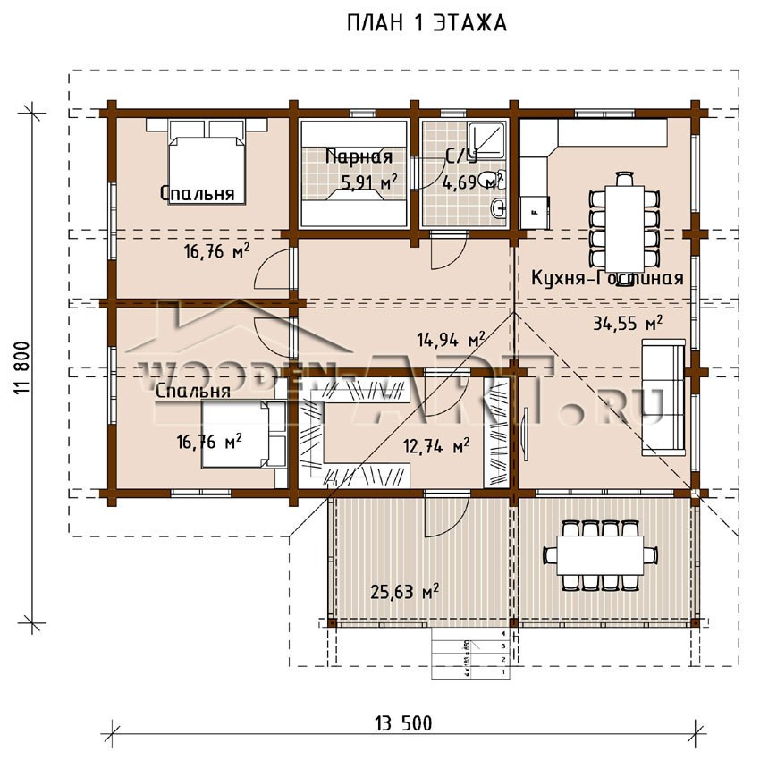 «Лесное» 144 кв. м. Проекты деревянных домов