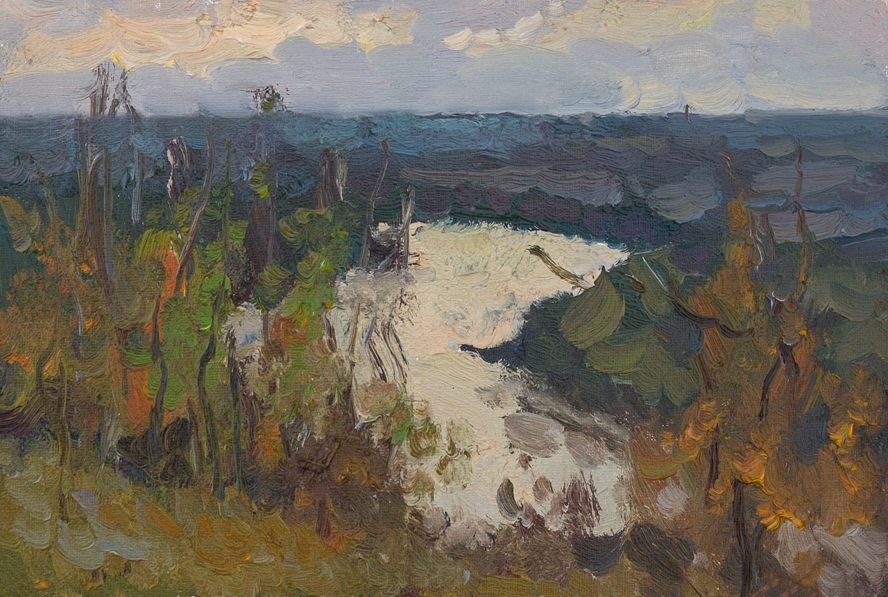 Шаталовка. Октябрь. р Быстрая Сосна. Художник Александр Каверин