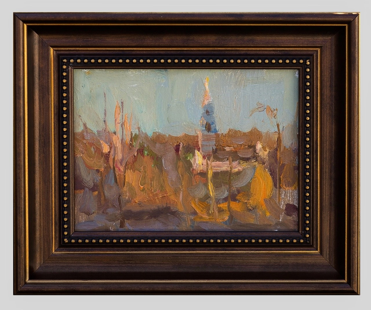 Апрельский вечер. Вид на монастырь. Художник Александр Каверин