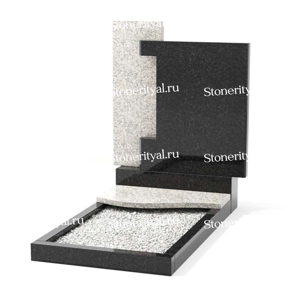 Комбинированные памятники на одного. Изготовление и установка памятников в Москве и МО