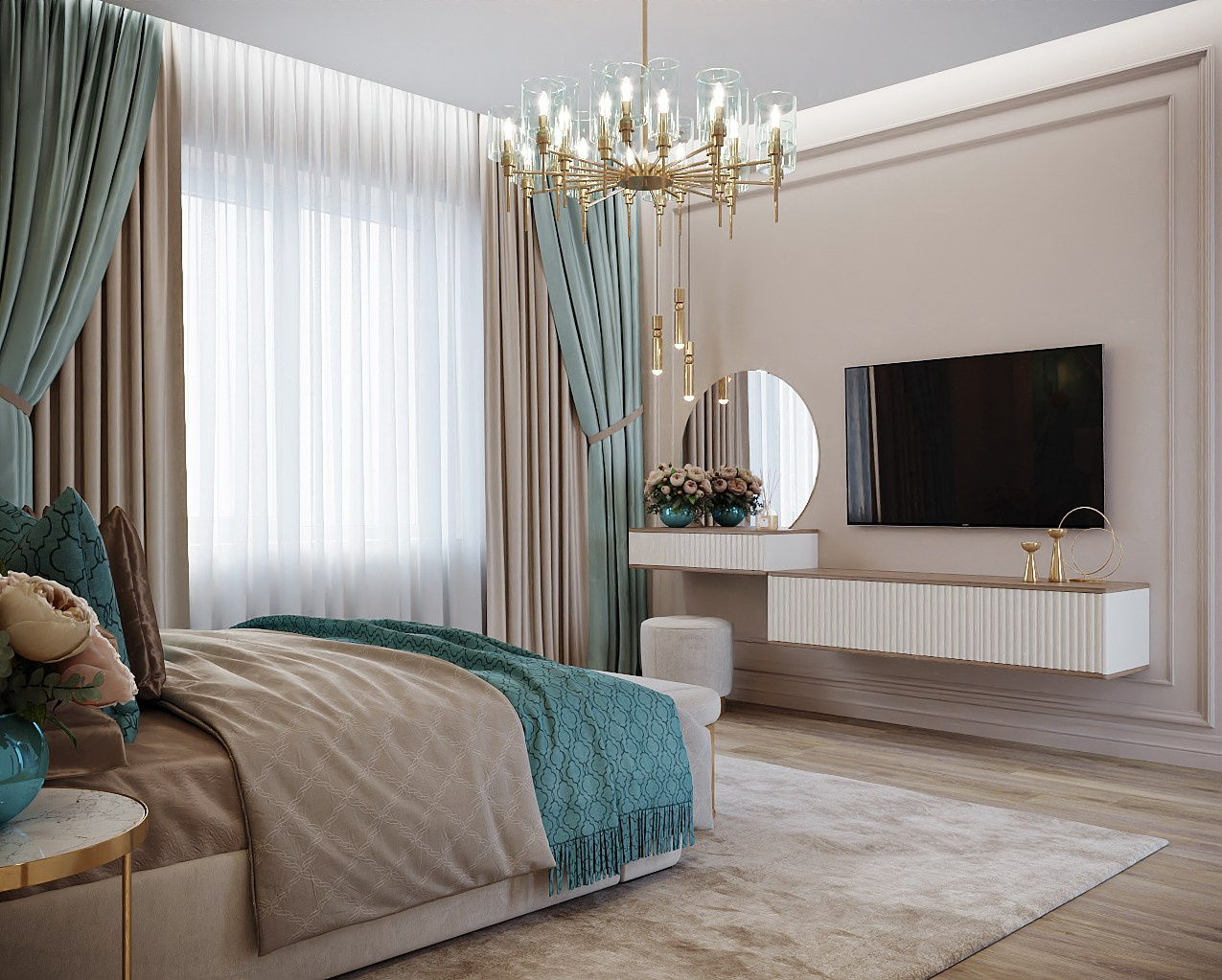 Дом с бирюзовыми акцентами. Студия дизайна