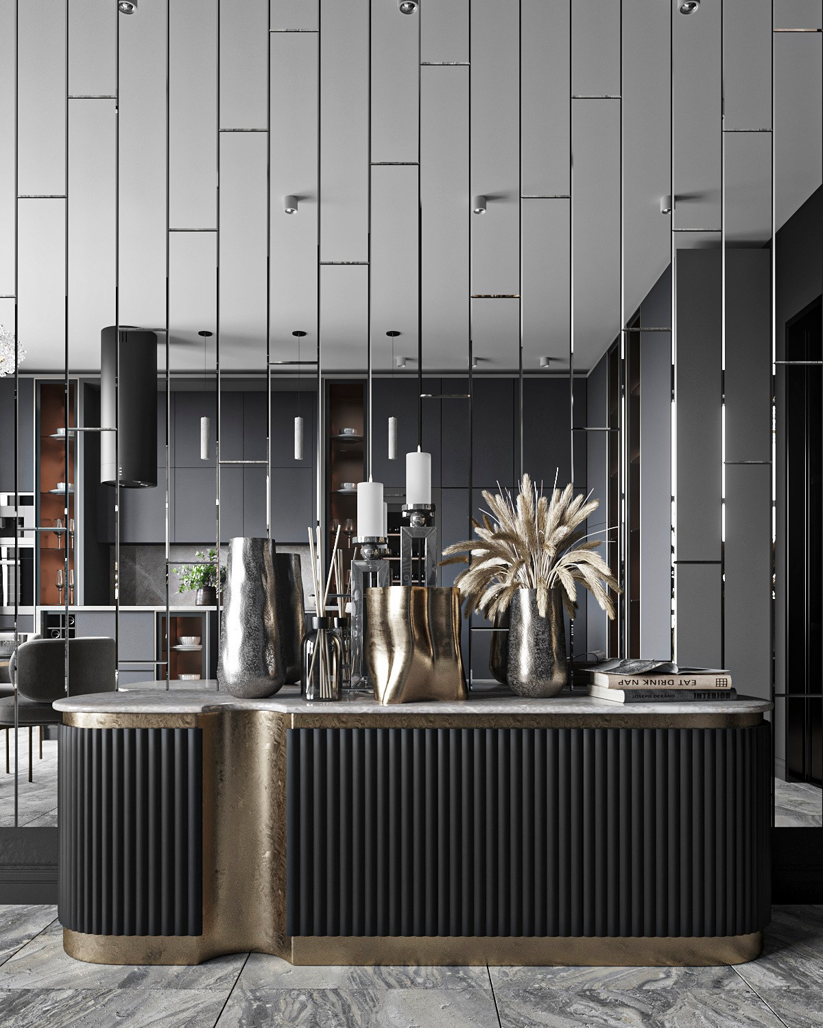 CUCINA IN TONALITA SCURE. Irina Balykina — Interior 3D Visualisation