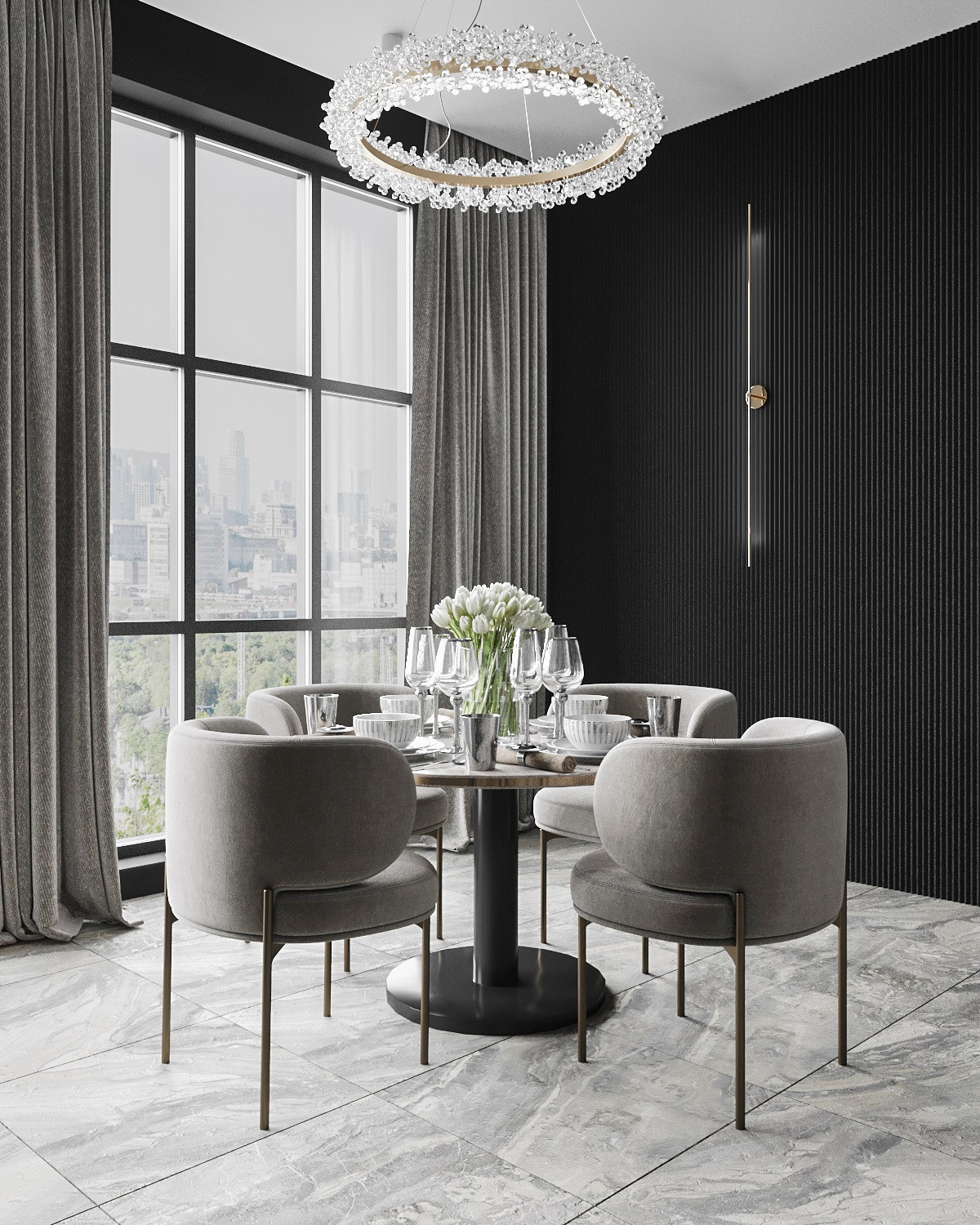 CUCINA IN TONALITA SCURE. Irina Balykina — Interior 3D Visualisation