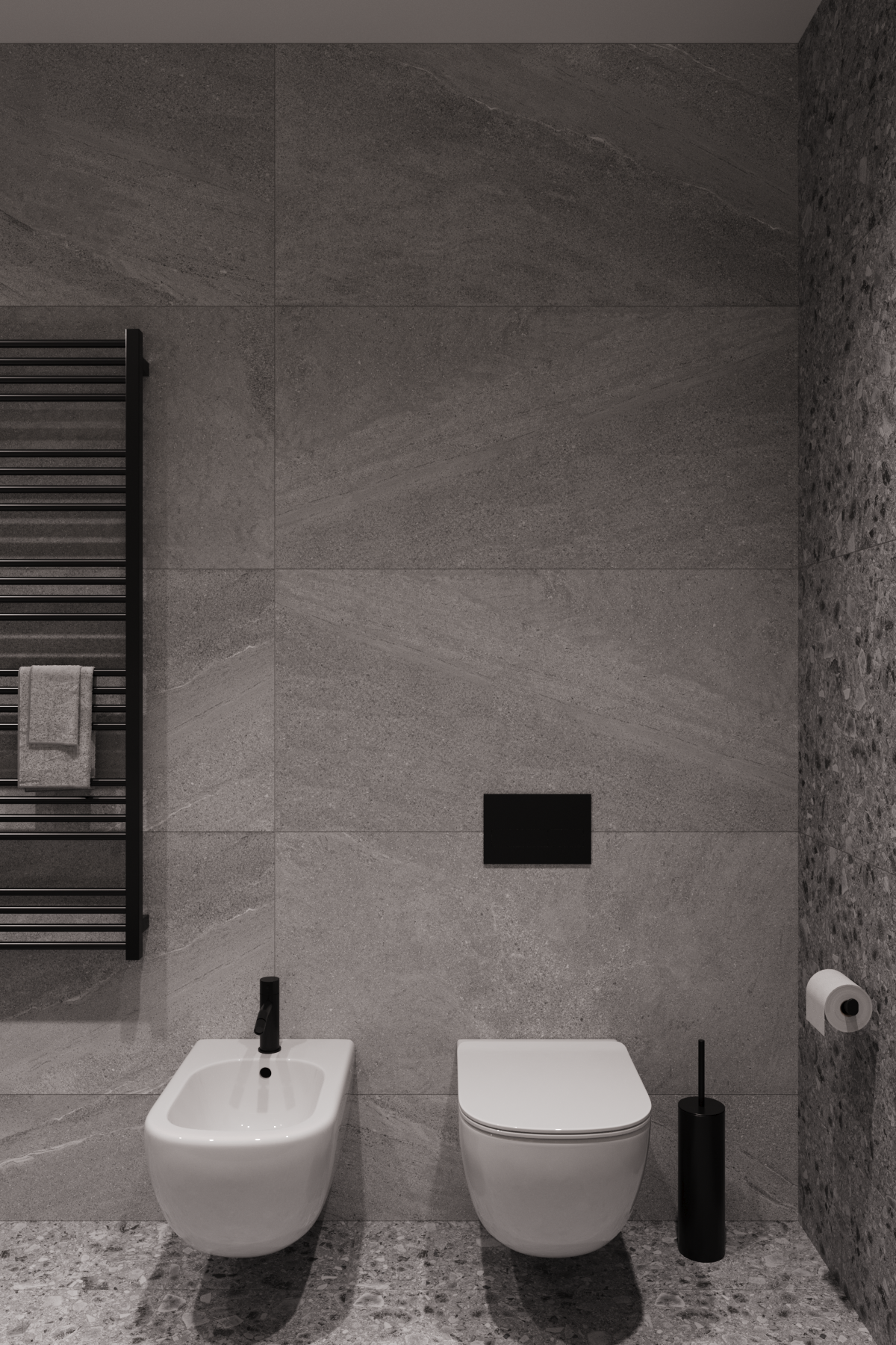 Grey bathroom. 3d визуализатор интерьера Анастасия Лосицкая