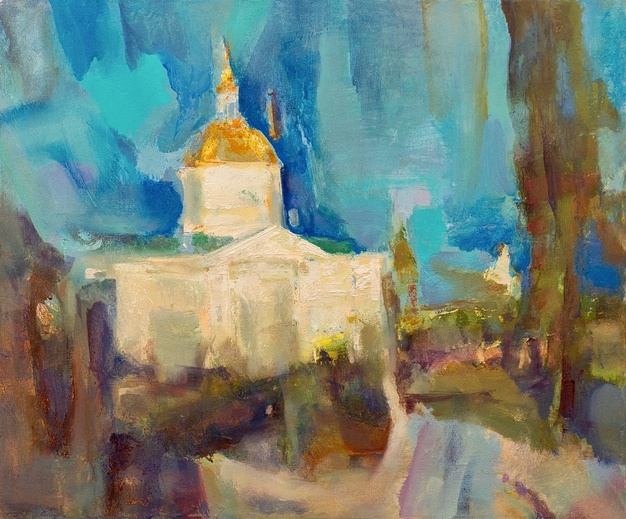 Солнечный день. Знаменский монастырь. Елец. Художник Александр Каверин