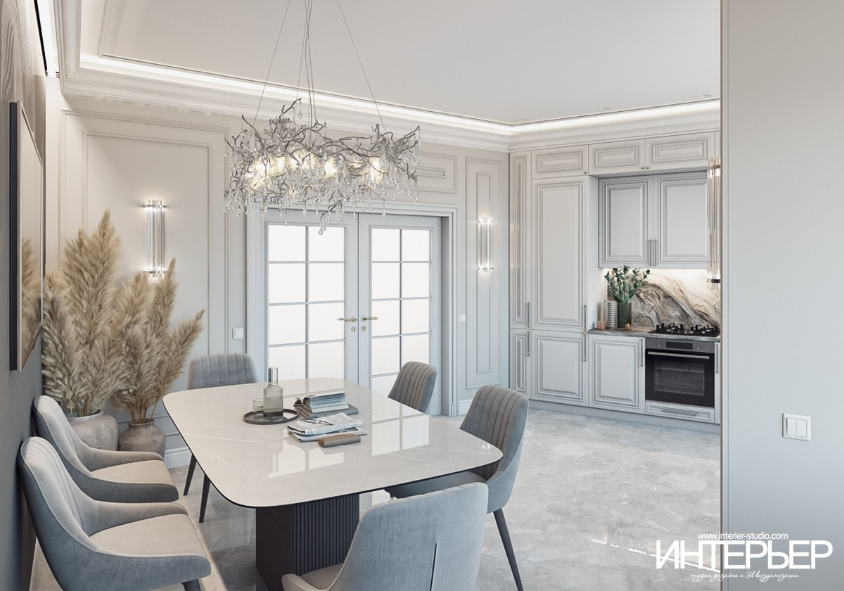 3D визуализация кухни светло-бежевый интерьер дизайн кухни дизайн интерьера дизайн квартиры дизайн Кисловодск дизайн Пятигорск дизайн Ессентуки