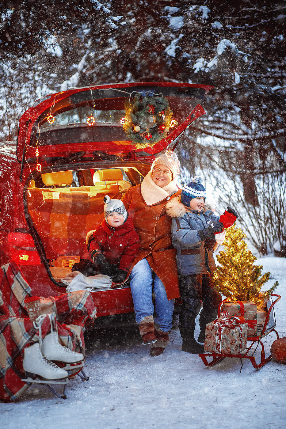 Christmas Car. Семейный, детский фотограф, бизнесконтент, актерское портфолио в Москв