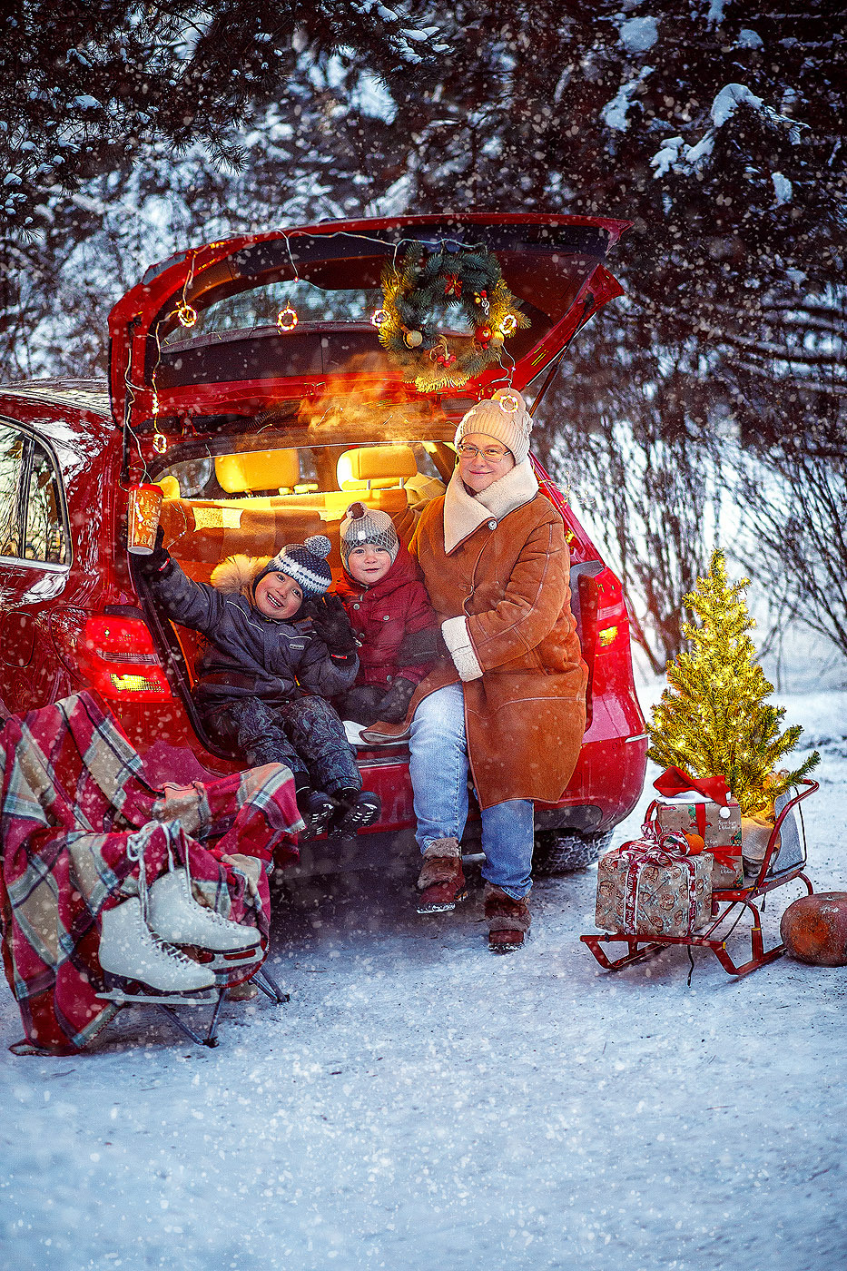 Christmas Car. Семейный, детский фотограф, бизнесконтент, актерское портфолио в Москв