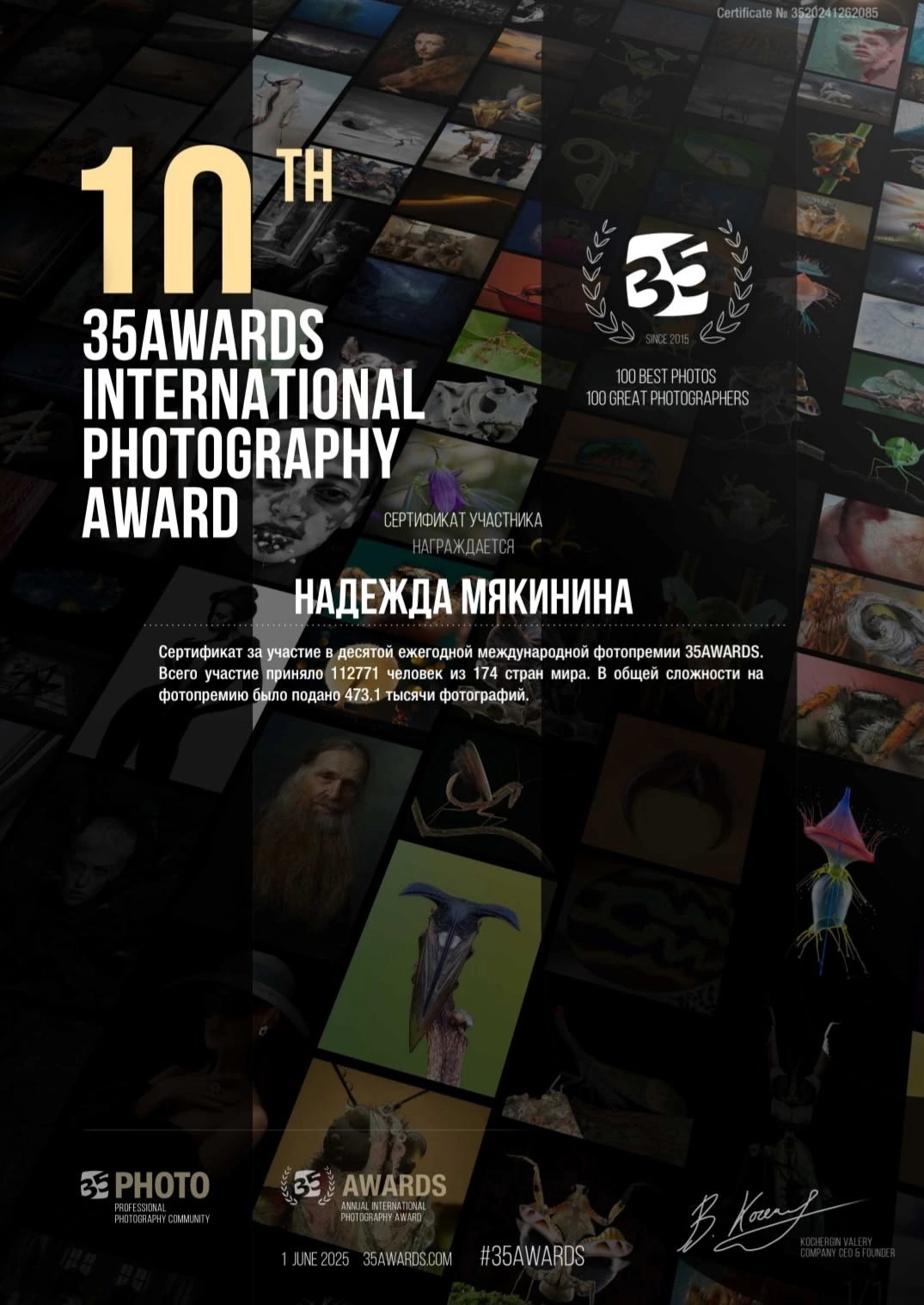 35AWARDS. Фотограф в Санкт-Петербурге Мякинина Надежда