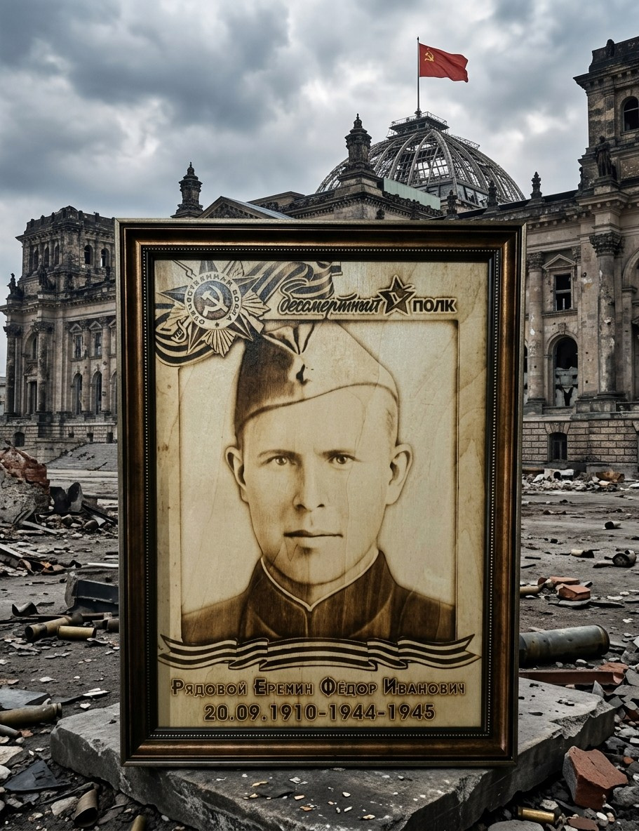 БЕССМЕРТНЫЙ ПОЛК. Выжигания картин и портретов по фото