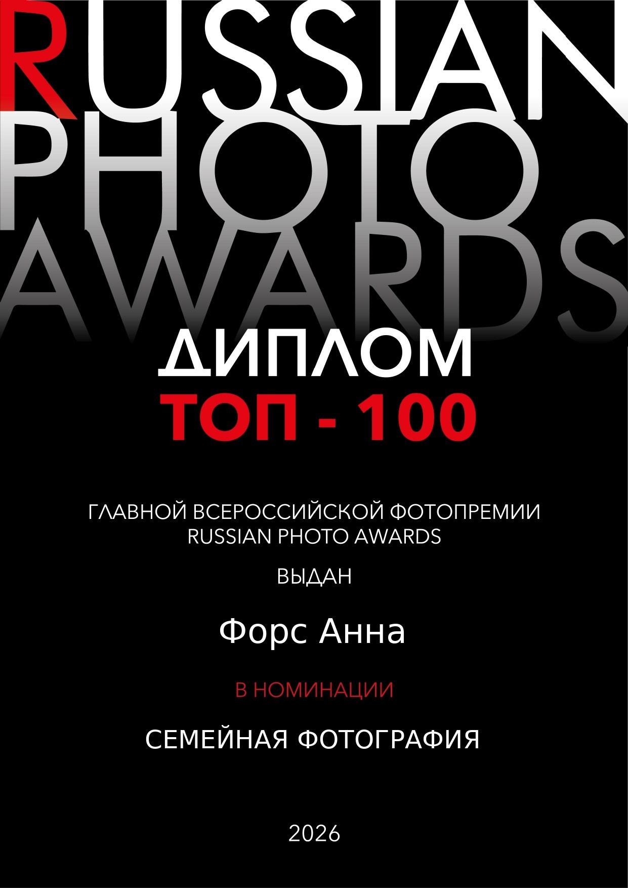 Награды фотохудожника Анны Форс — Победитель BICFP, TopPhotoAwards и финалист Liquida Grant