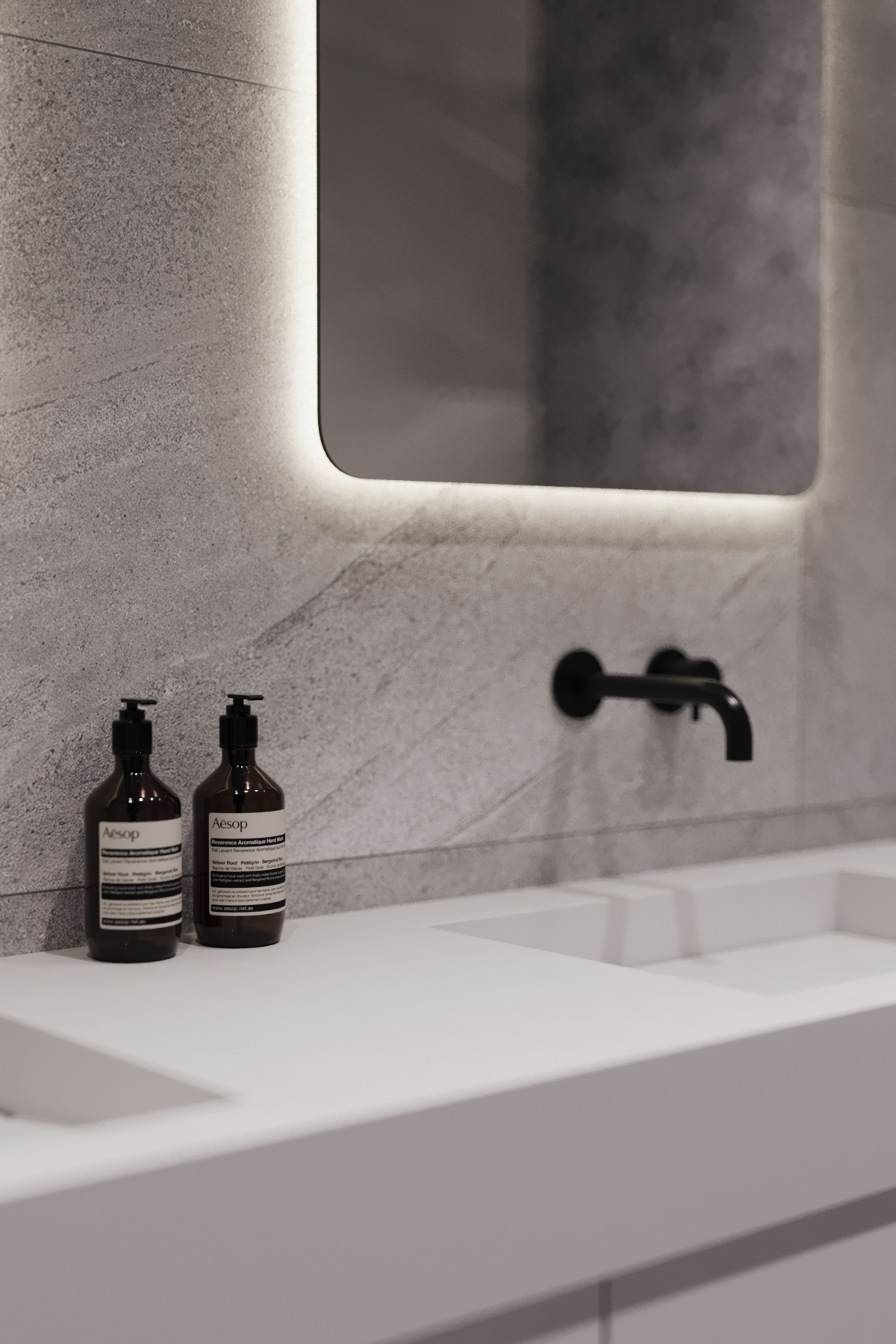 Grey bathroom. 3d визуализатор интерьера Анастасия Лосицкая