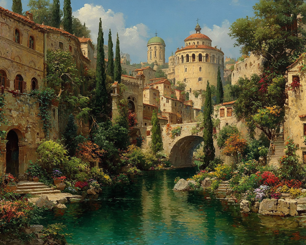 "Фантастический город"  Холст, масло. 96 х 120 см. 350 000 ₽