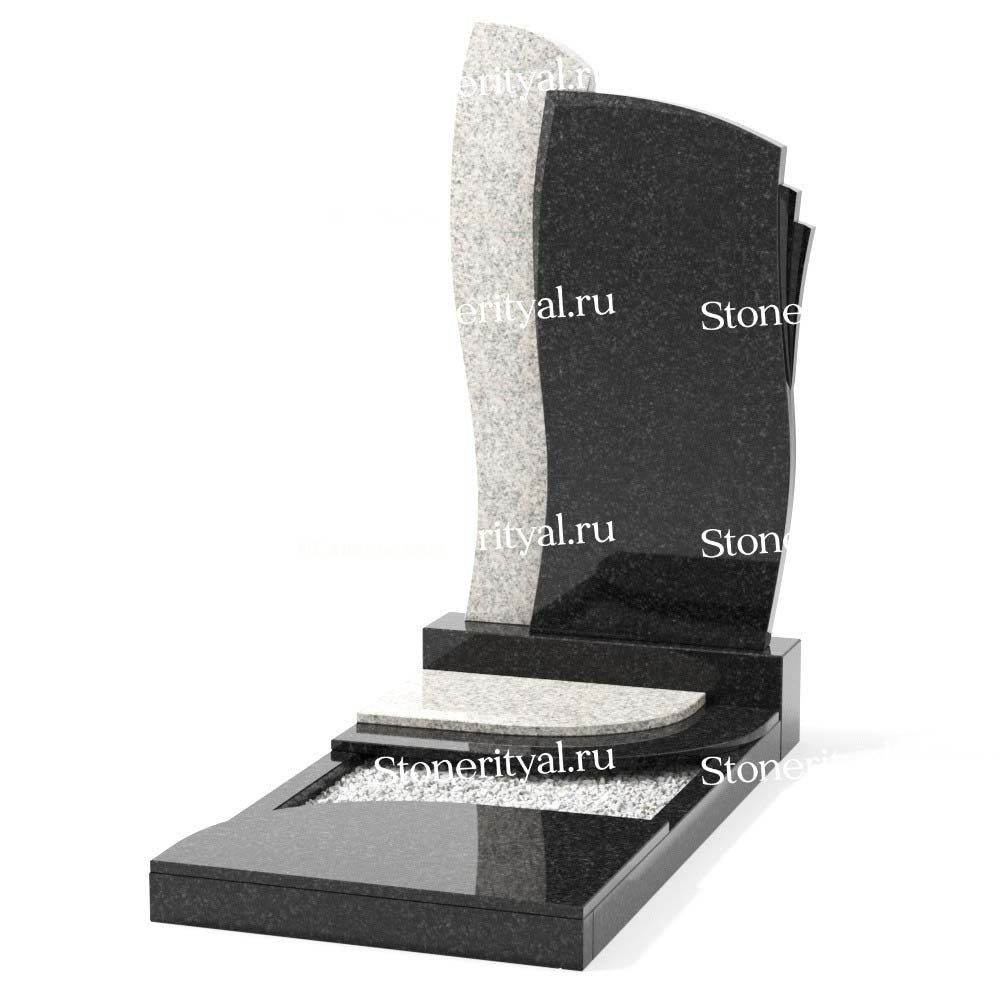 Комбинированные памятники на одного. Изготовление и установка памятников в Москве и МО