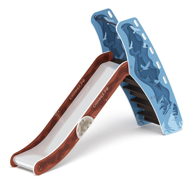 Горка большая - ИО 41.01.07-04 - (Алтай) H=1200 Габариты (ШхДхВ): 570x3110x2050 Зона безопасности, мм: 3570х6610 Скат горки: H=1200 (металлический скат) Возрастные ограничения от 3 до 12 лет, весом не более 70 кг