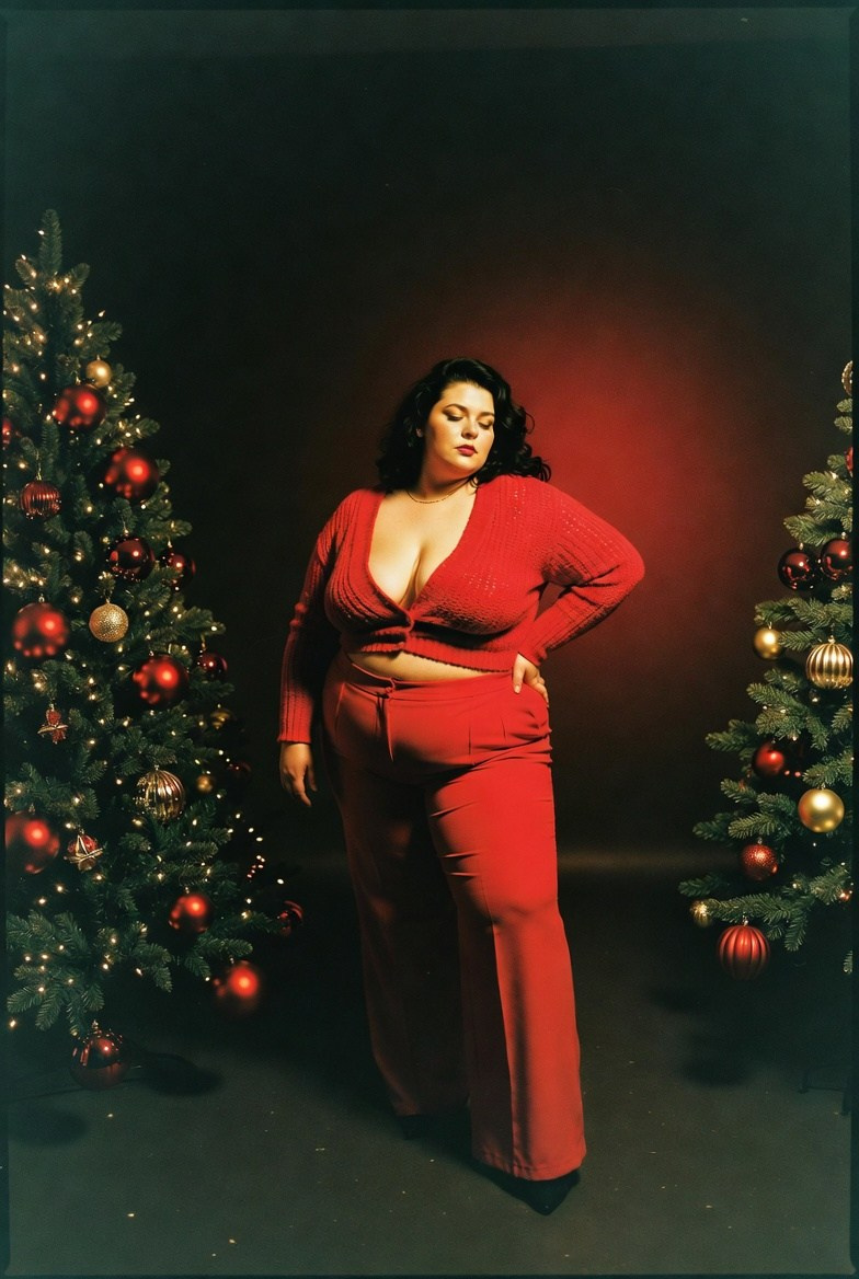 Плюс сайз в красном