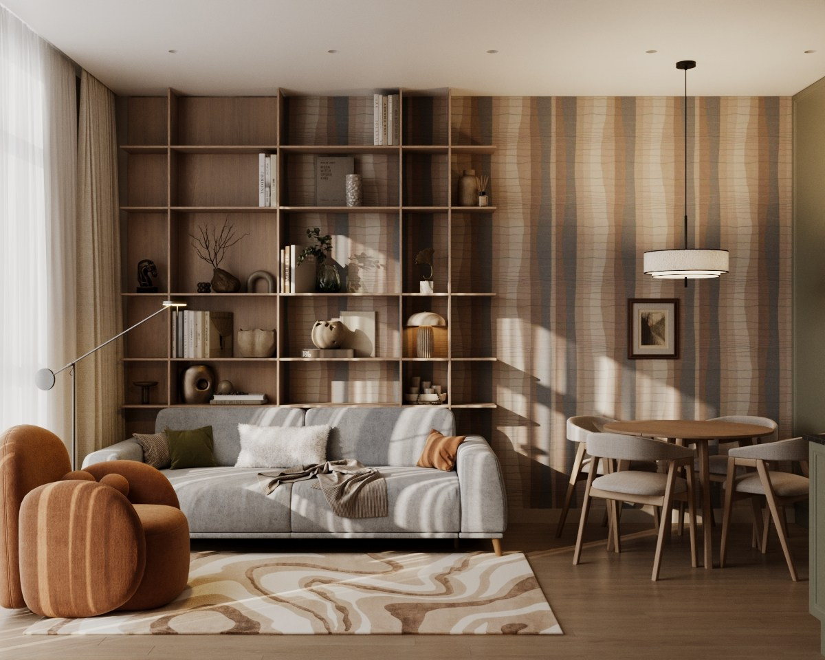 Кухня —гостиная ЖК Голландия. Визуализатор Векшина Елена