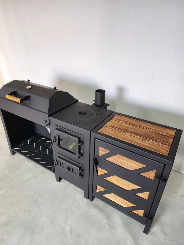 «ДЖЕТА» с печью под казан и смокер с реверсным движением жара. Купить / заказать мангал для дома в Краснодаре от производителя «Дарбин»